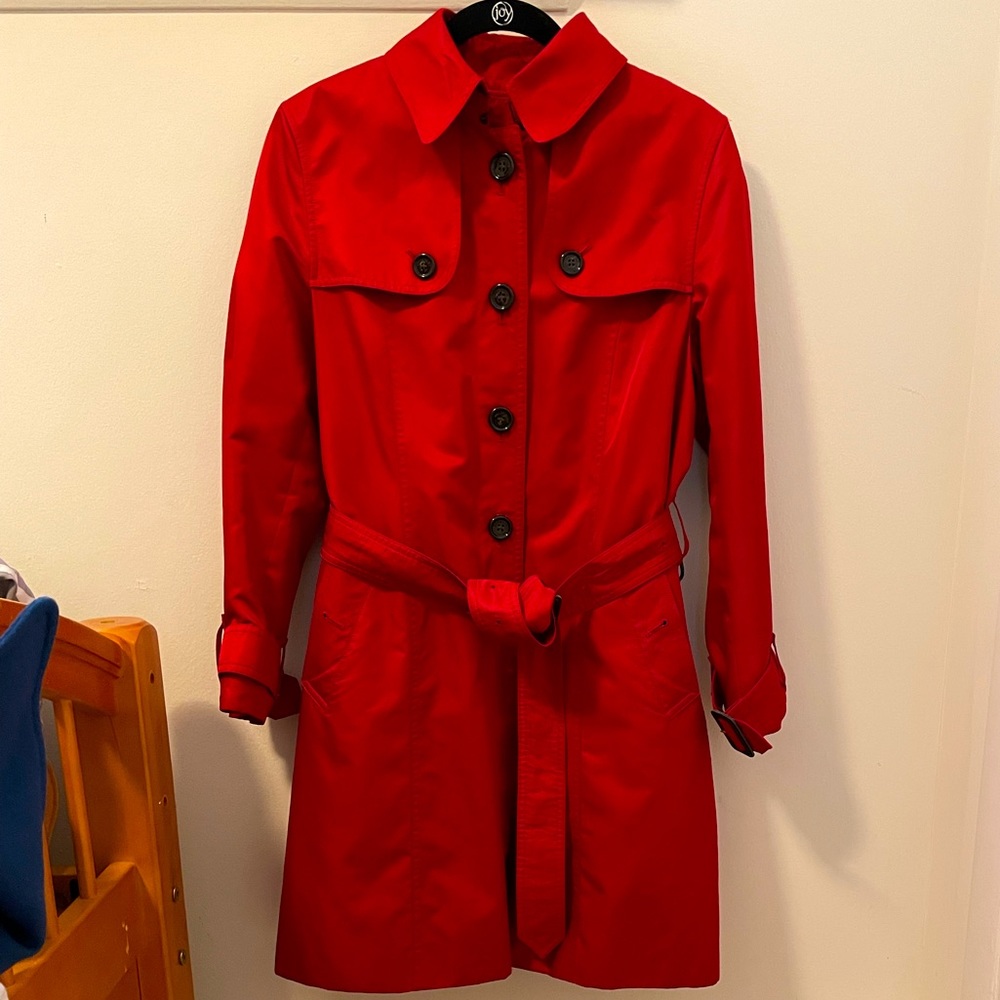 Red Burberry Coat